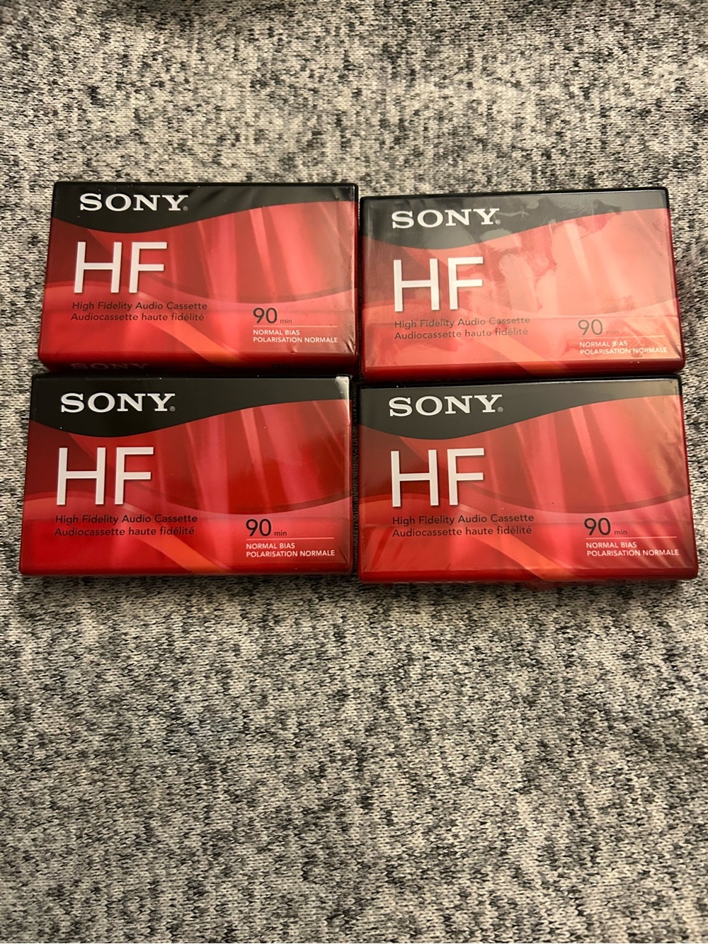 NEW SEALED Sony HF High Fidelity Audio Cassette 90 min Lot of 4 Vintage